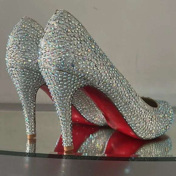 Aurora Boreale Crystal red bottoms high heels Size 40 (US 9) - Picture 5 of 12